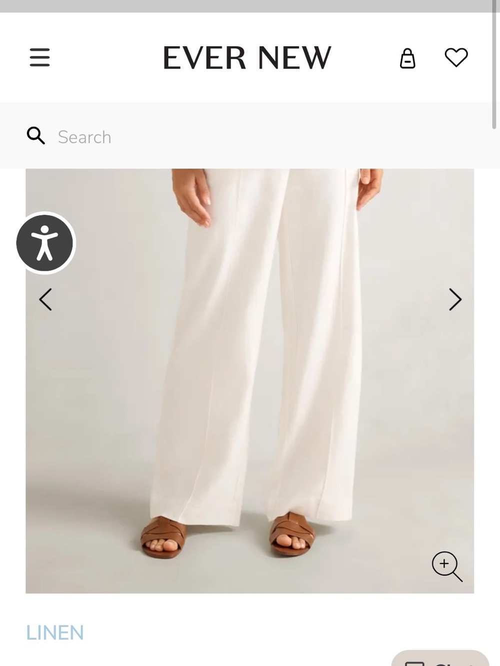 Ever New Wide Leg Linen Trousers in White